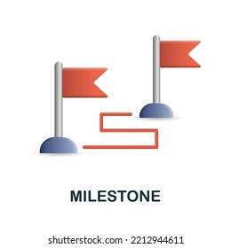 Milestone Icon. 3d Illustration From Project Development Collection. Creative Milestone 3d Icon For Web Design, Templates, Infographics And More