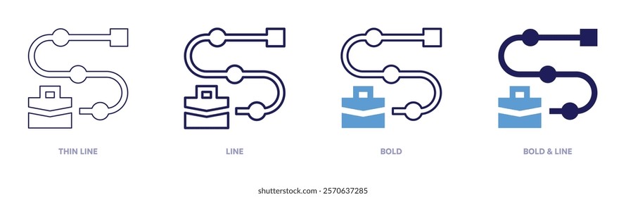 Milestone icon in 4 different styles. Thin Line, Line, Bold, and Bold Line. Duotone style. Editable stroke.