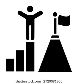 Ilustración vectorial de diseño de glifo de icono de hito