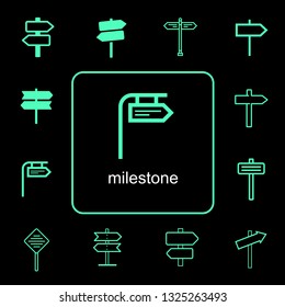 A milestone icon to indicate direction, a vector icon
