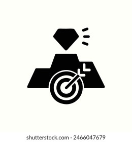 milestone icon, isolated black style icon illustration