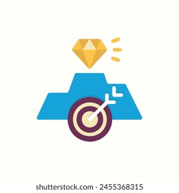 Meilenstein-Symbol, isoliertes Symbol im hellen Hintergrund, ideal für Website, Blog, Logo, Grafikdesign, Social Media, UI, mobile App