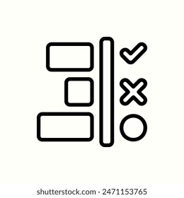 milestone icon, isolated outline project set icon