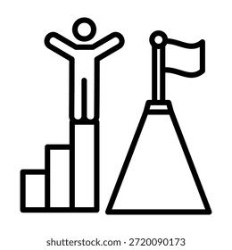 Ilustración vectorial de diseño de línea de icono de hito
