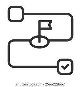 Milestone Icon Lineal Style Vector Illustration