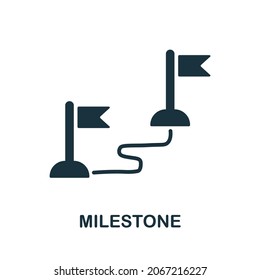 Milestone Icon. Monochrome Sign From Project Development Collection. Creative Milestone Icon Illustration For Web Design, Infographics And More