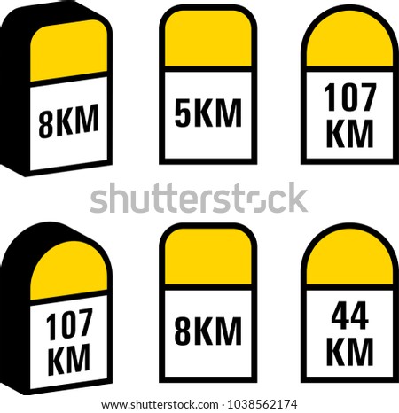 Milestone Icon, Road Side Distance Detail Stone Vector Art Illustration