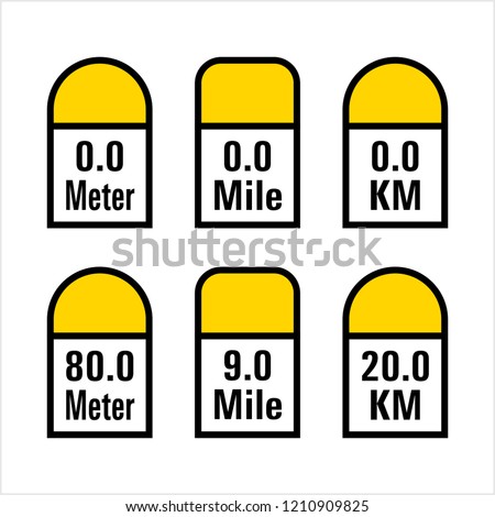 Milestone Icon, Road Side Distance Detail Stone Vector Art Illustration