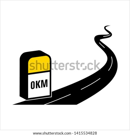 Milestone Icon, Road Side Distance Detail Stone Vector Art Illustration