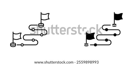 Milestone Icon set in black color for ui designs
