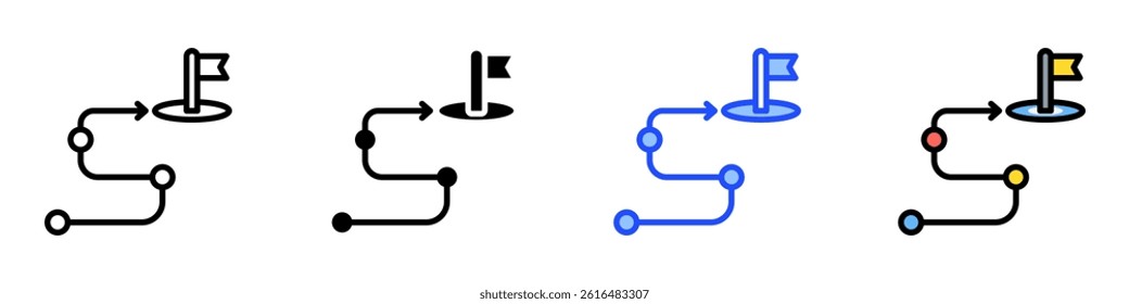 Milestone Icon Set With Multiple Style Collection