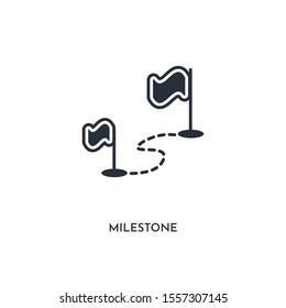 milestone icon. simple element illustration. isolated trendy filled milestone icon on white background. can be used for web, mobile, ui.