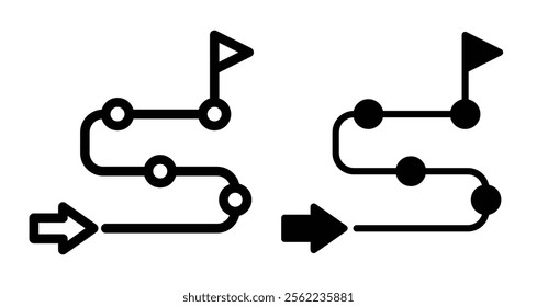 Milestone Icons pack in outlined and flat versions