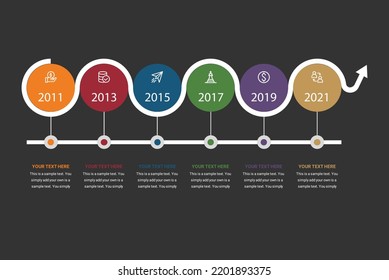 Milestone infographics, Timeline infographics, Process 6