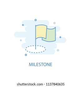 Milestone Line Trendy Icon. Simple Line, Colored Illustration. Milestone Symbol Flat Design From Project Management Set. Can Be Used For UI/UX