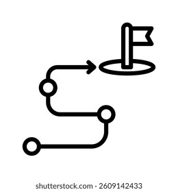 Milestone Line Vector Illustration On White Background.