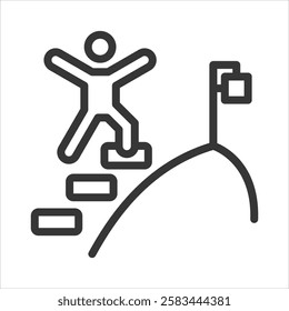 Milestone Outline Icon Vector Illustration