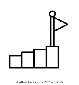 Ilustración vectorial de icono de contorno de hito
