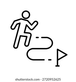 Ilustración vectorial de icono de contorno de hito