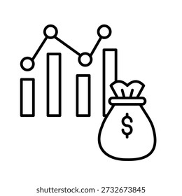 Milestone Outline Icon Vector Illustration