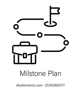 Icono de Plan de hito en estilo lineal