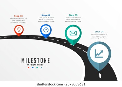 milestone road map template track business goal vector