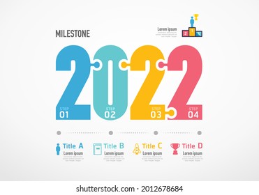 Milestone Step Planner 2022 Infographic Success concept. Vector illustration.