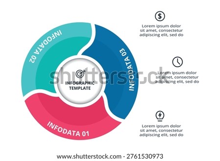 Milestone Timeline infographic with 3 steps, options, parts or processes. Business data visualization.