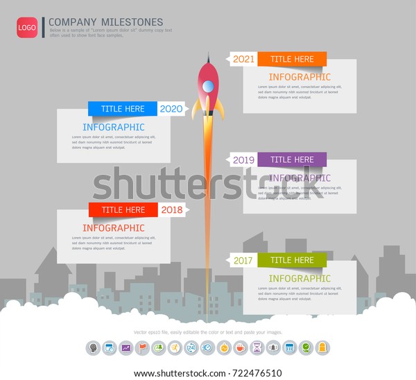 Milestone Timeline Infographic Design Road Map Stock Vector (Royalty ...