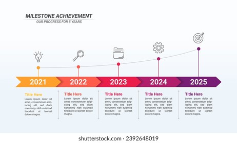 Milestone Timeline Infographics From 1 Up to 5 Steps on a 16:9 Ratio Layout for Business Presentations, Planning, Management, and Evaluation.