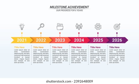 Milestone Timeline Infographics From 1 Up to 6 Steps on a 16:9 Ratio Layout for Business Presentations, Planning, Management, and Evaluation.