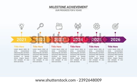 Milestone Timeline Infographics From 1 Up to 6 Steps on a 16:9 Ratio Layout for Business Presentations, Planning, Management, and Evaluation.