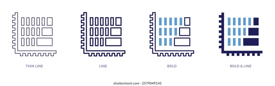 Milestone tracking icon in 4 different styles. Thin Line, Line, Bold, and Bold Line. Duotone style. Editable stroke.