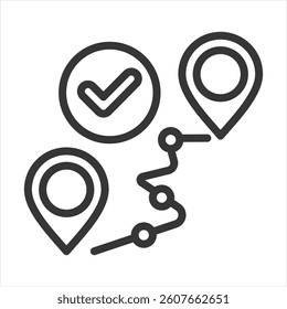 Milestone Tracking Outline Icon Vector Illustration