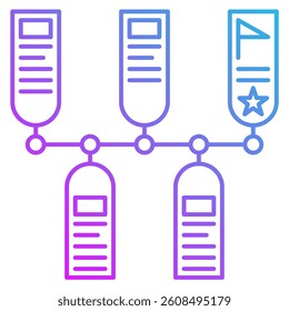 Milestones icon represented by Milestones simple symbol Flat style.