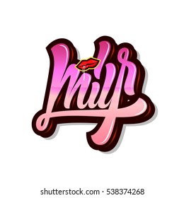 Milf vector illustration.Milf emblem.Milf logo.

