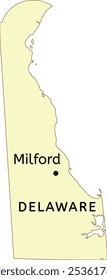 Localização da cidade de Milford no mapa do estado de Delaware