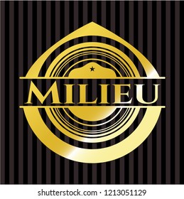 Milieu gold badge or emblem