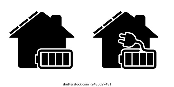 Milieu, sun energy, solar panels, plug and play. Environmentally friendly, sun energy. Solar panel that generate electricity. Solar logo. Battery panel concept. Solar cells icon. Home or house concept