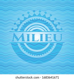 Insignia de concepto de agua de ambiente marino. Ilustración vectorial. Detallado.