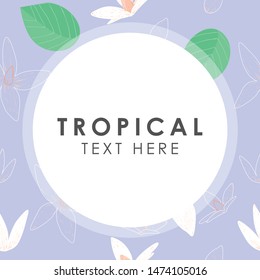 Milingtonia flower with frame, Vector illustration design element