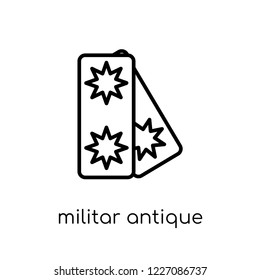 militar antique building icon. Trendy modern flat linear vector militar antique building icon on white background from thin line Army collection, outline vector illustration