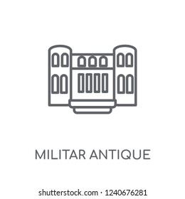 Militar antique building linear icon. Modern outline Militar antique building logo concept on white background from army and war collection. Suitable for use on web apps, mobile apps and print media.