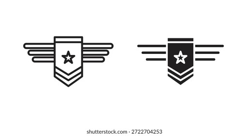 Militar Insignia icon isolated vector Illustration. Vector pictogram for web and app