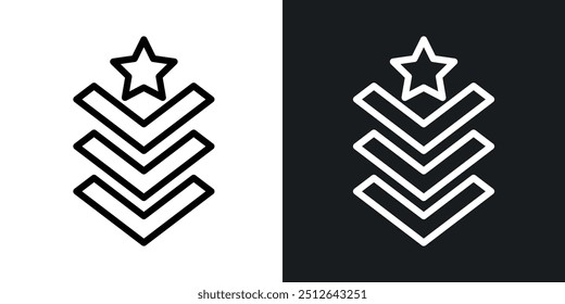 Coleção de vetores de ícones contornados da Insignia Militar.