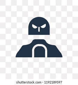 Militar man with protection equipment vector icon isolated on transparent background, Militar man with protection equipment transparency concept can be used web and mobile