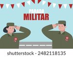 Militar parade in 29 July, a traditional parade in lima Peru for peruvian independence day