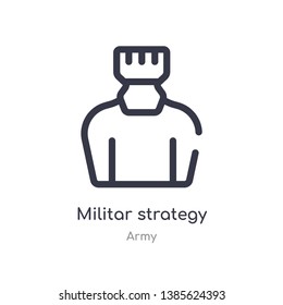 militar strategy outline icon. isolated line vector illustration from army collection. editable thin stroke militar strategy icon on white background