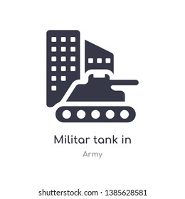 militar tank in city street icon. isolated militar tank in city street icon vector illustration from army collection. editable sing symbol can be use for web site and mobile app