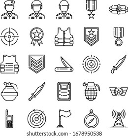 Military 25 Set Outline Icon Pack